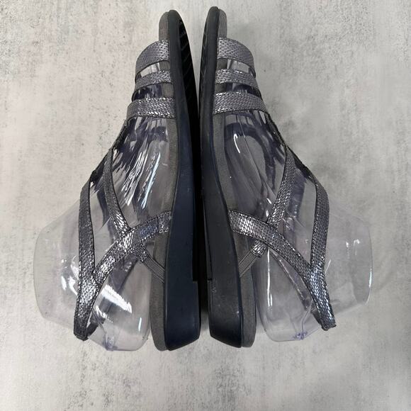 Aerosoles Sandals WMNS 8.5 Silver Strappy Slingback Open Toe Designer Fashion - Picture 5 of 7